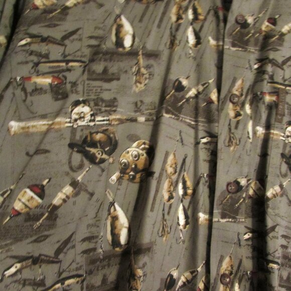 Men's NORTH RIVER OUTFITTERS Long Sleeve Shirt Fishing Reels Size L - Picture 4 of 4
